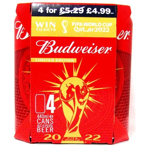Budweiser Limited Edition Beer Cans 4 x 440ml