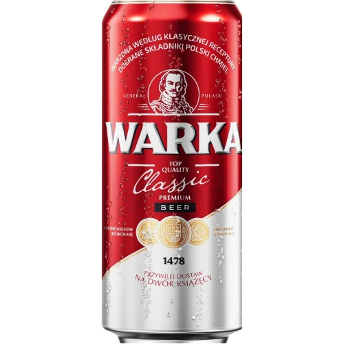 WARKA CLASSIC LAGER ALC 5,2% BEER CANs 4x500ML