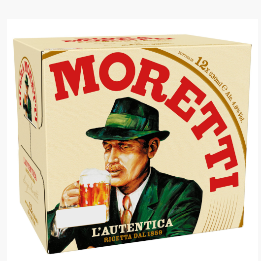 Birra Moretti 12Pk 330ml Bottles (only available to areas BT15, 36, 37)