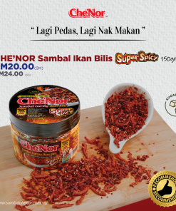 Che’Nor Spicy Crunchy Anchovies Chilli SUPER SPICY – 160gm