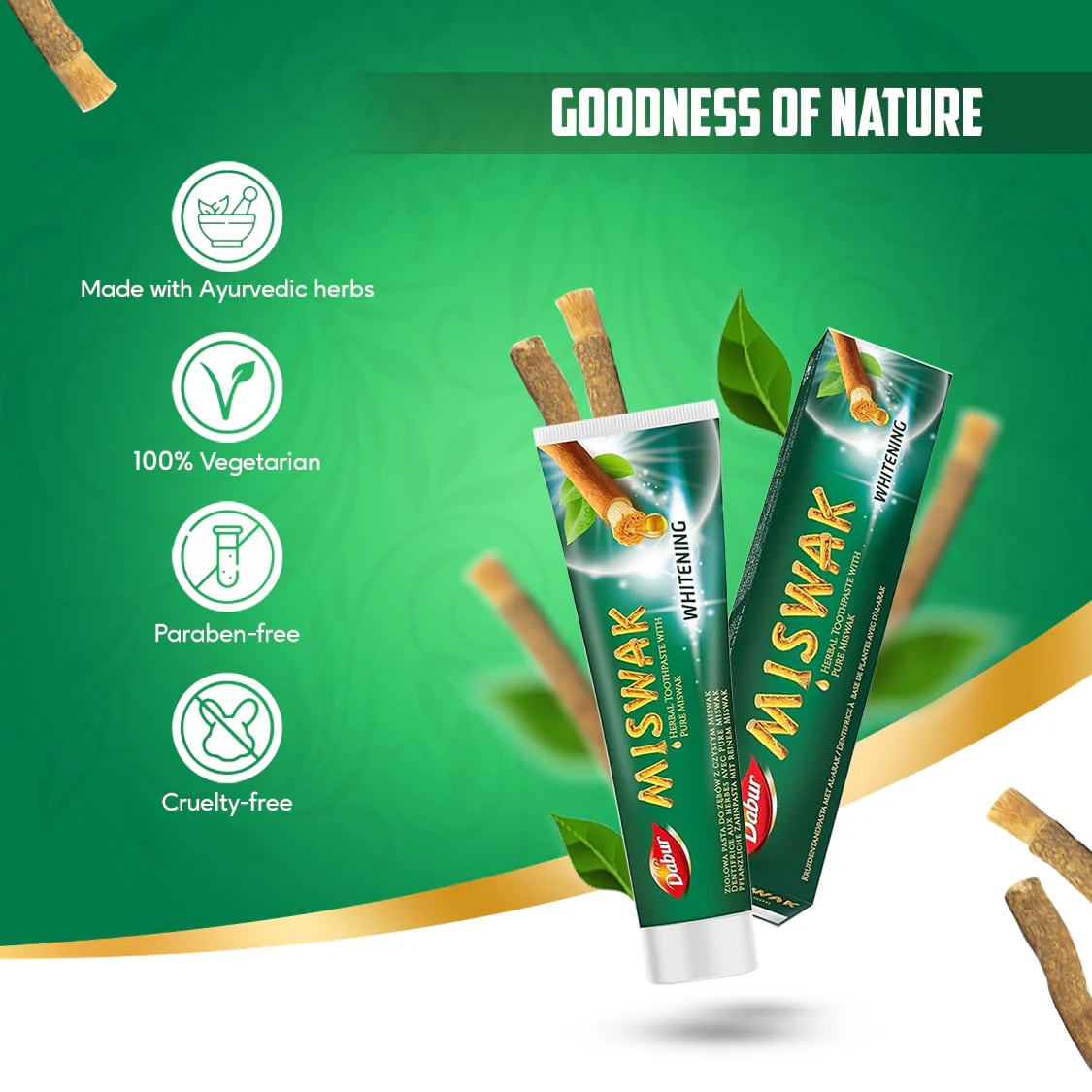 Miswak Herbal Whitening Toothpaste 100 ml - Image 4